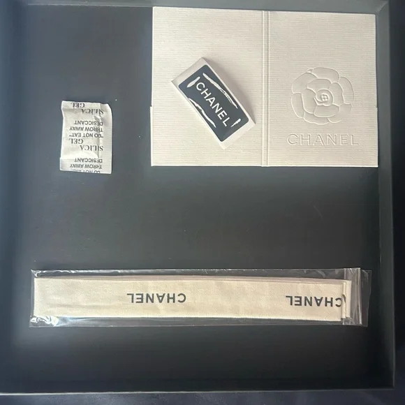 Authentic Chanel Navy Blue Silk Scarf with Star Pattern